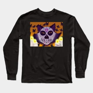 Dia De Los Muertos Cat Long Sleeve T-Shirt